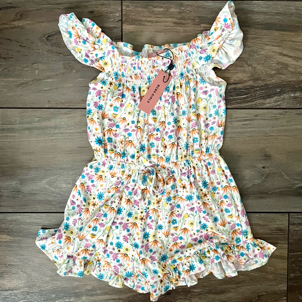 🆕 BCBG Girls Floral Off-Shoulder Romper